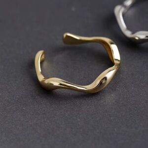 Gold Irregular Wave Adjustable Ring